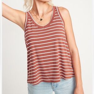 Old Navy Rusty Orange and White Striped Top